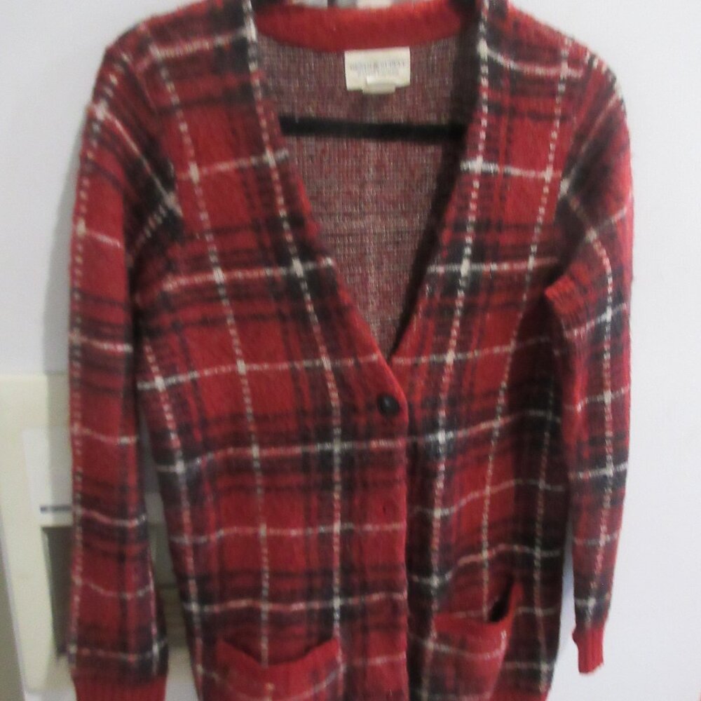 Ralph Lauren Denim and Supply plaid acrylic mohair  Blend Cardigan m